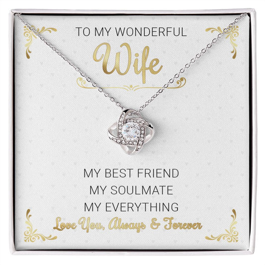 To My Wife My Everything Love Knot Necklace