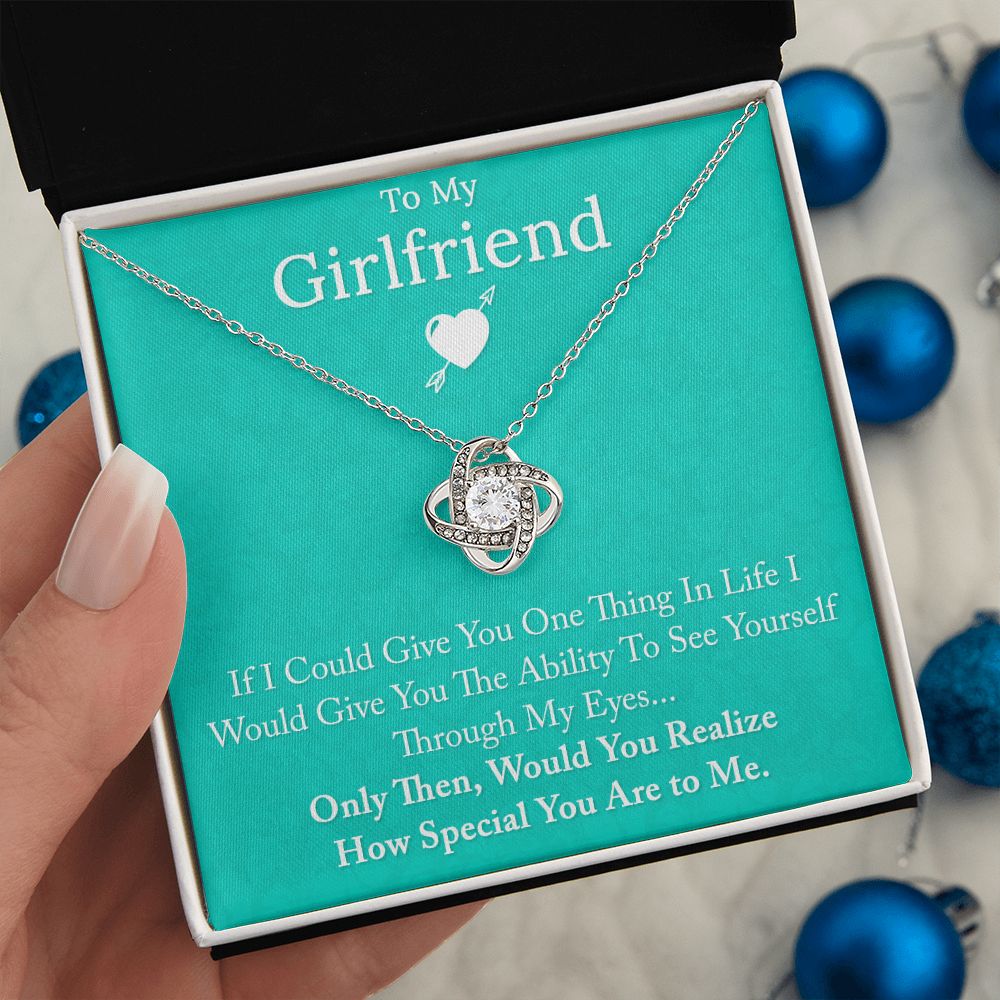 To My Girlfriend If I could Give You Love Knot Necklace.