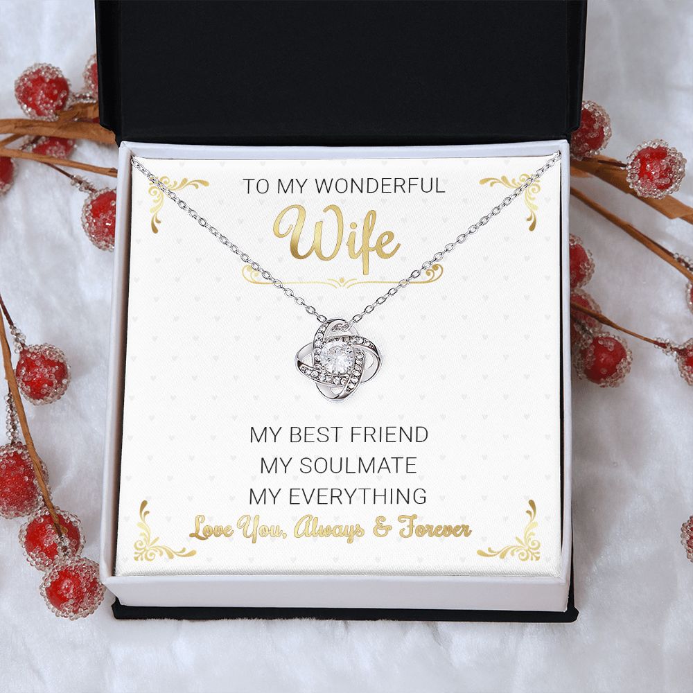 To My Wife My Everything Love Knot Necklace