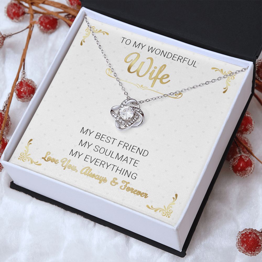 To My Wife My Everything Love Knot Necklace