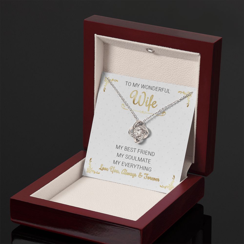 To My Wife My Everything Love Knot Necklace