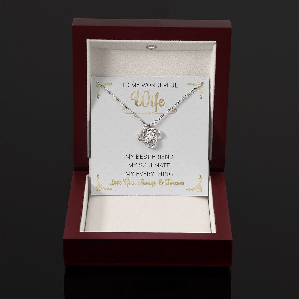 To My Wife My Everything Love Knot Necklace