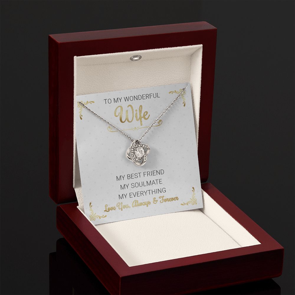 To My Wife My Everything Love Knot Necklace