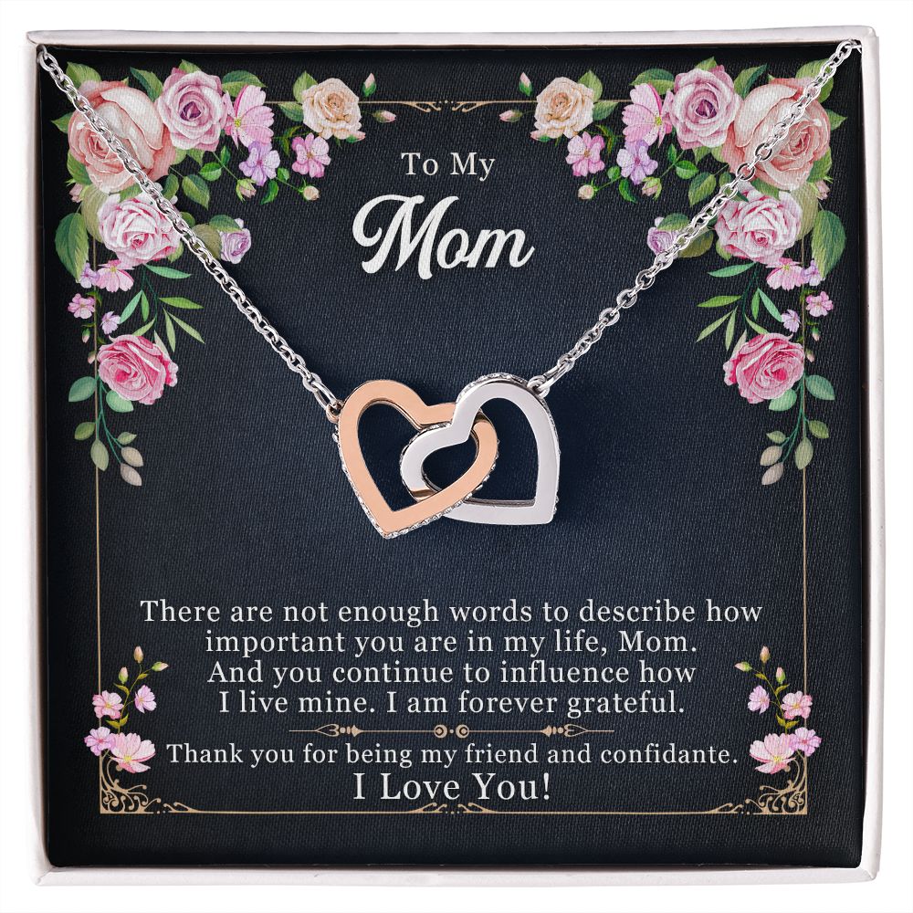 To My Mom Interlocking Hearts necklace