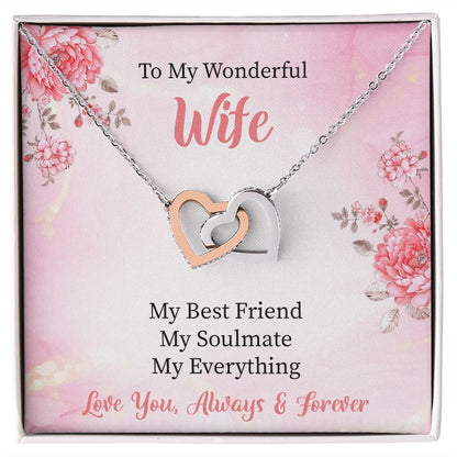 To My Wife my Best Friend Our Interlocking Hearts Necklace