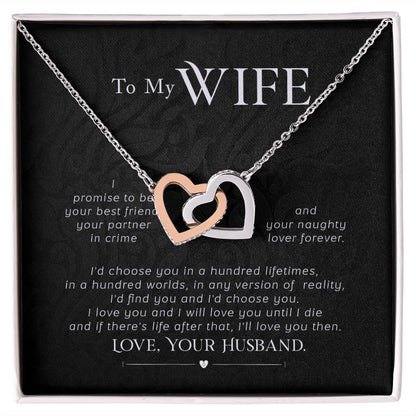 To My WIFE I Promise Two Hearts Necklace