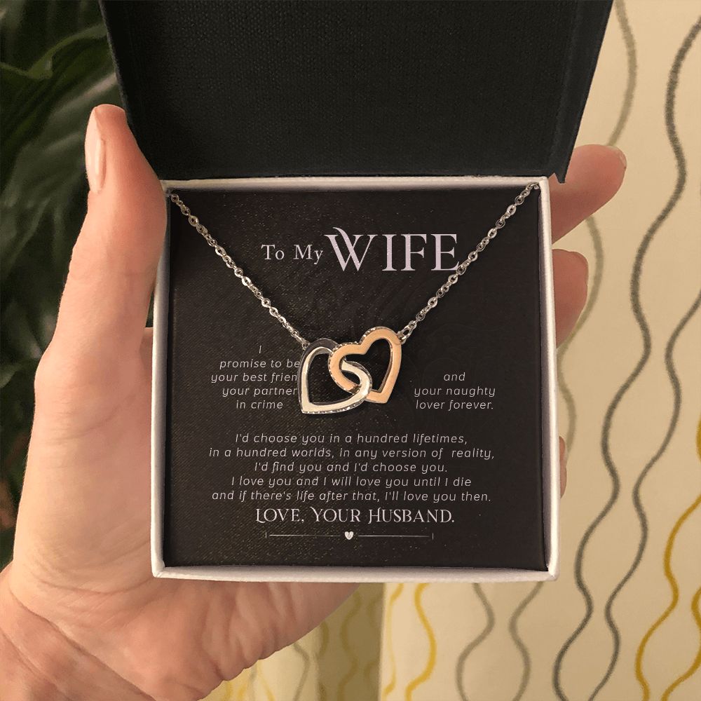 To My WIFE I Promise Two Hearts Necklace