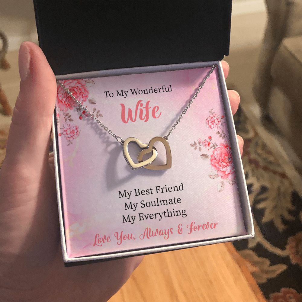 To My Wife my Best Friend Our Interlocking Hearts Necklace