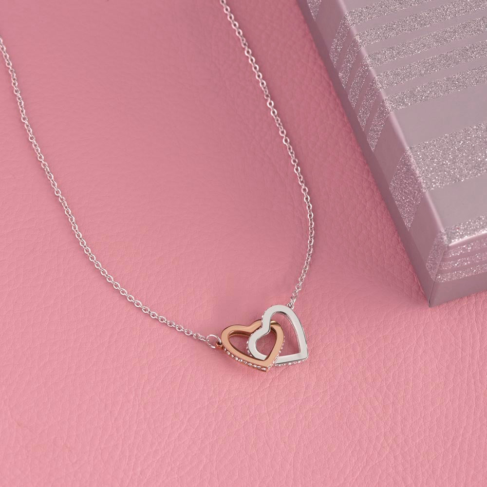 To My Beautiful Wife Forever & Always Interlocking Hearts Necklace