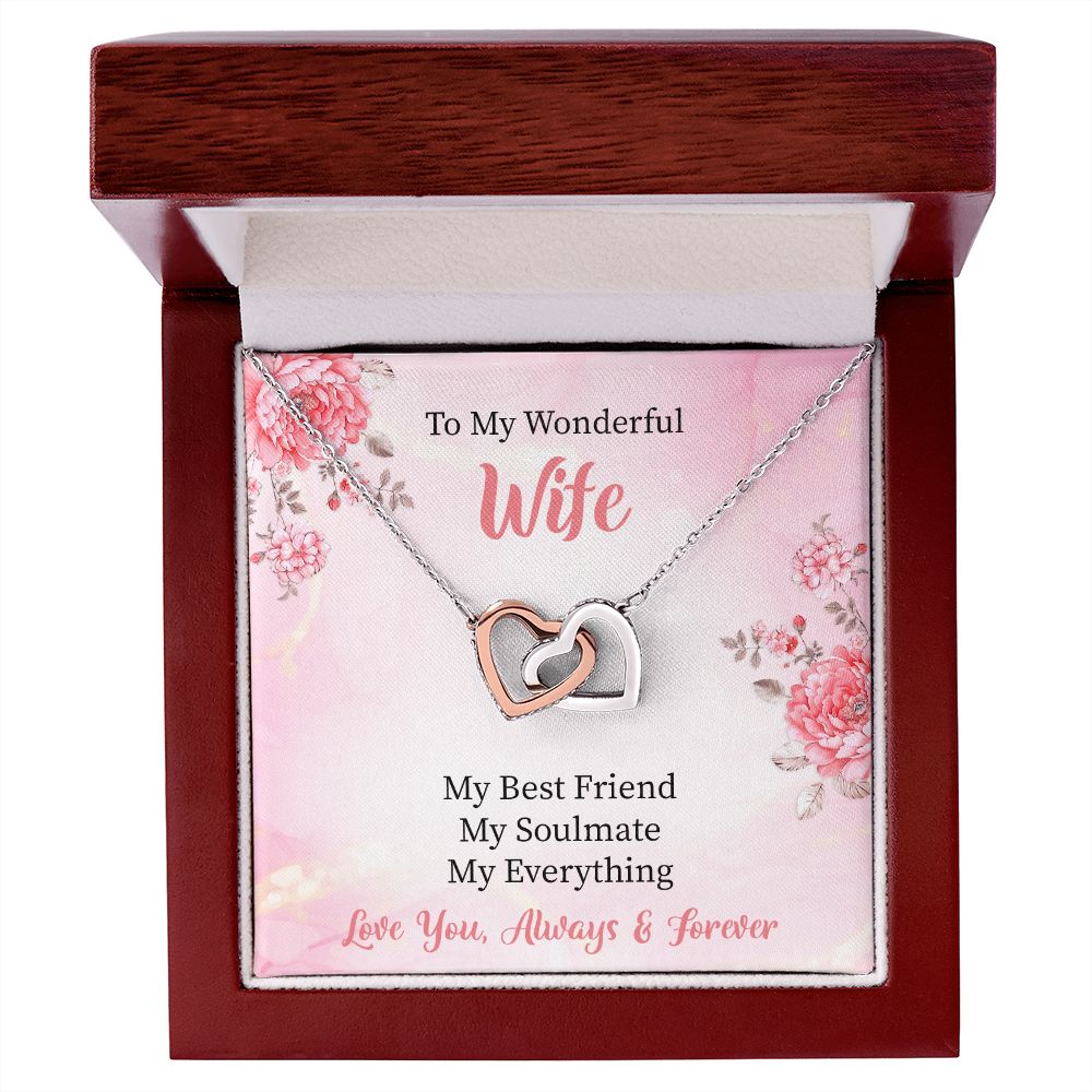 To My Wife my Best Friend Our Interlocking Hearts Necklace