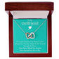 To My Girlfriend If I Could  Interlocking Hearts necklace