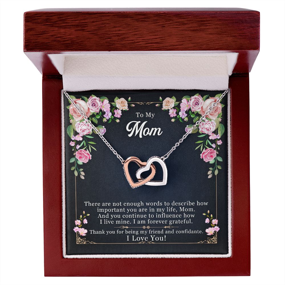 To My Mom Interlocking Hearts necklace