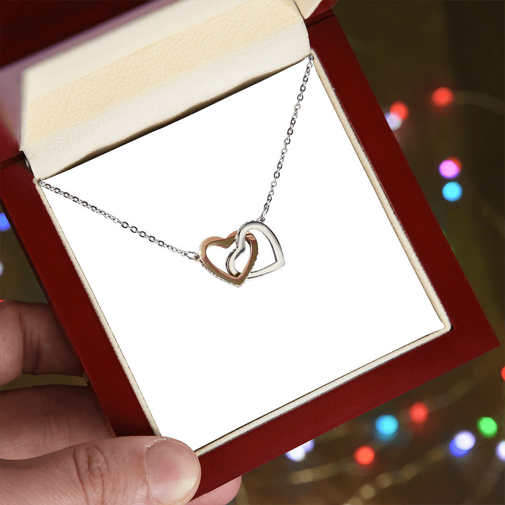 To My Mom Thank You  Interlocking Hearts necklace